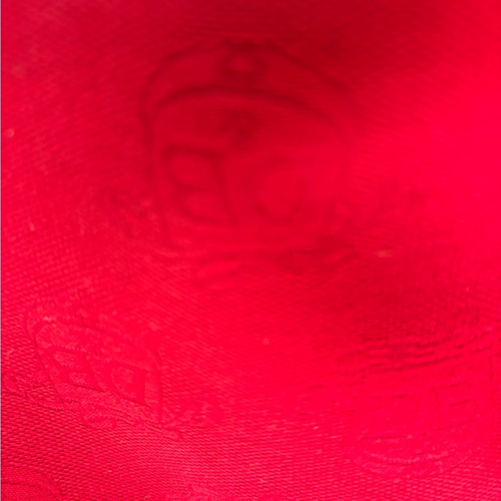 Dooney & Bourke Large Dark Red Monogram Canvas Tote Bag with Brown Leather Trim - Picture 9 of 12